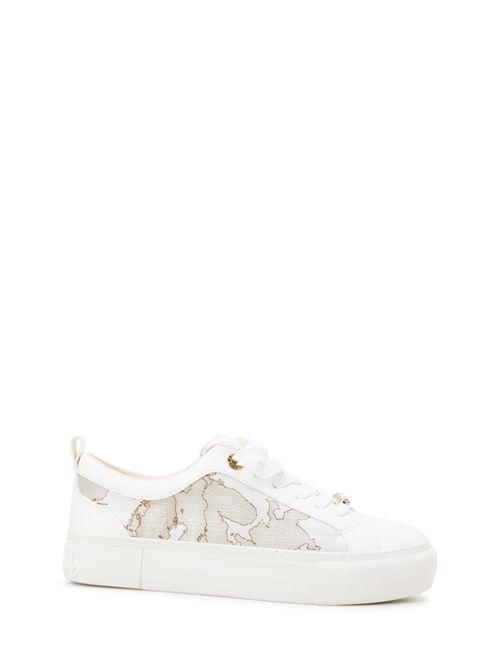 Sneakers in smooth leather and Geo Safari laminated fabric ALVIERO MARTINI | N18150558X018